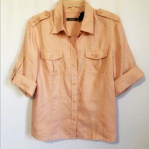 Linen camp shirt sz Lg